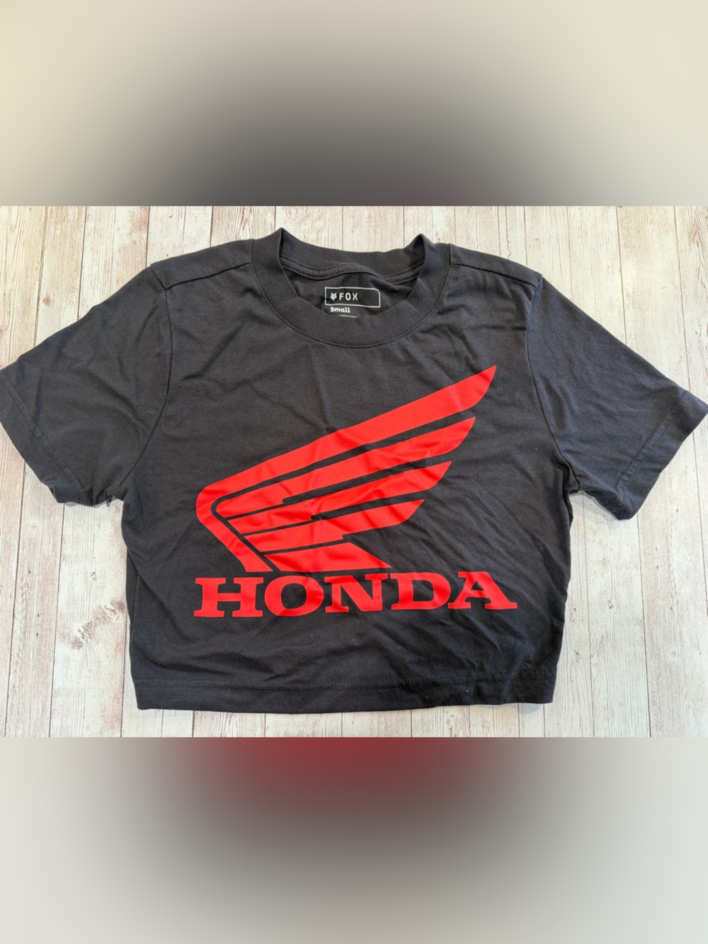 Fox RacHonda Black T-Shirt with Red Logo